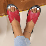 Women's Cross Strap Casual Simple Flat Slippers 39514210S