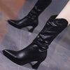 Women's Slim Heel Pointed-Toe Mid-Calf Boots 00951457C