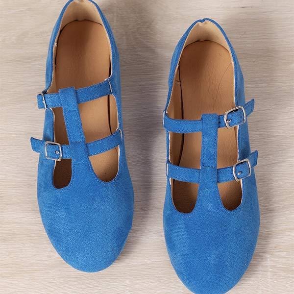 Women's Vintage Suede Flat Shoes 91050788C