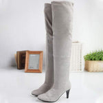 Women's High-Heeled Stretch Suede Over-the-Knee Boots 44888438C