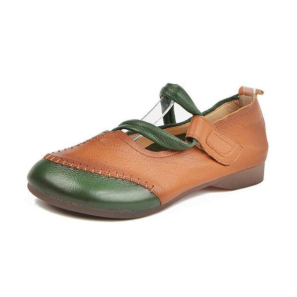 Women's Vintage Green Flat Shallow Mary Jane 25942618S
