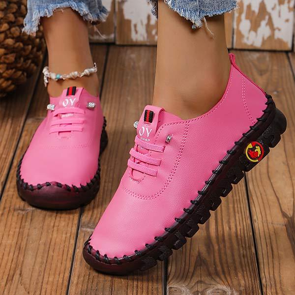 Women's Candy-Colored Lace-Up Soft Rubber Sole Casual Shoes 04074363C