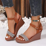 Women's Rhinestone Embellished Wedge Sandals 42606840C