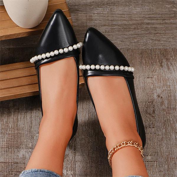 Women's Elegant Pearl Pointed Toe Flats 61161142S