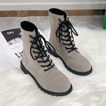 Women's Lace-Up Fur-Lined Warm Combat Boots 89736583C