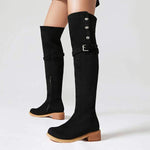 Women's Casual Low-Heel Over-the-Knee Boots 55592675C