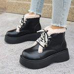 Women's Lace-Up Warm Fur-Edge Short Boots 69847241C