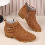 Women's Casual Double Buckle Ankle Boots 90135933S