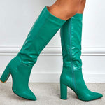 Women's Fashion Side Zipper High-Heeled Knee-High Boots 43146891C