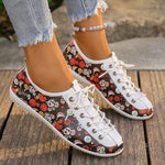 Women's Casual Ethnic Print Lace Up Flats 65891529S