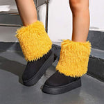 Women's Slip-On Snow Boots with Furry Cuffs 23099854C