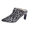 Women's Fashion Pointed Toe Leopard Print Sexy Slippers 22060373S