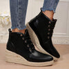 Women's Pointed Toe Wedge Heel Espadrille Ankle Boots 30045437C