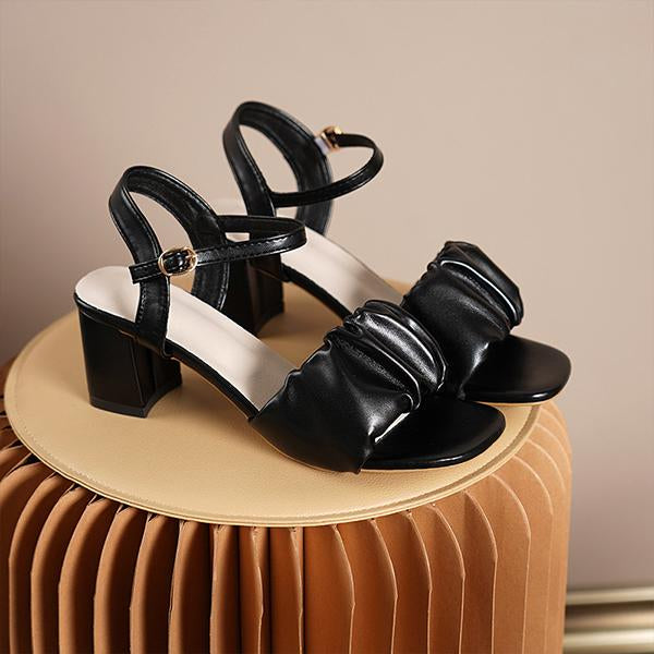 Women's Elegant Pleated Buckle Dress Sandals 73373453S