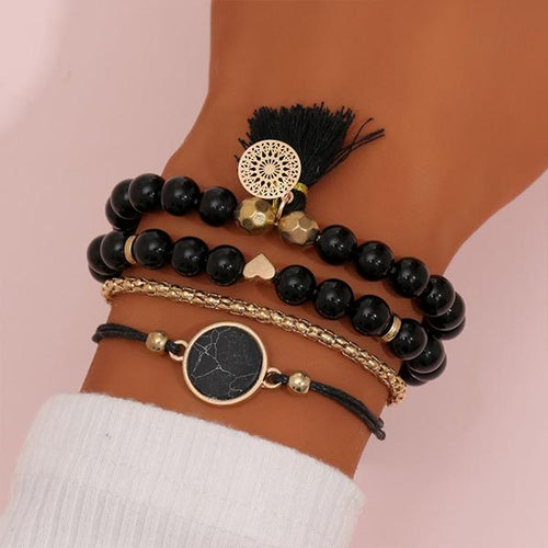 Beaded Tassel Bracelet Set 29982376C