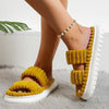 Women's Solid Color Platform Slide Slippers 66797307C