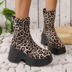 Women's Platform Leopard Print Wedge Ankle Boots 72244744C