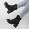 Women's Casual Retro Belt Buckle Thick Heel Martin Boots 18266279S