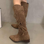 Women's Pointed-Toe Western Cowboy Boots with Fringe Detail 23045560C