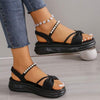 Women's Platform Sandals with Pearl Embellished Straps 71878069C