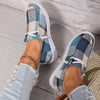 Women's Lace-Up Casual Plaid Flat Canvas Shoes 06532324S