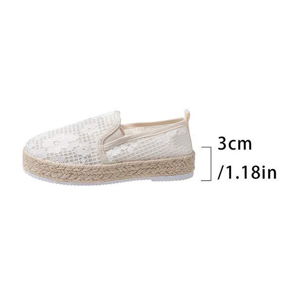 Women's Slip-On Lace Espadrille Flatform Fisherman Shoes 17412486C