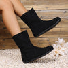 Women's Casual Flat Round Toe Slip-On Ankle Boots 98446523S