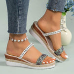 Women's Thick Sole Woven Slide Sandals 66156413C