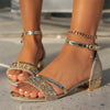 Women's Fashion Rhinestone Buckle High Heel Sandals 43208262S