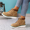 Women's Vintage Suede Lace-Up Flat Ankle Boots 54051609S