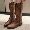 Women'S Retro Stud Western Cowboy Boots Tall Knee High Rider Boots 56433961C