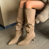 Women's Pointed Toe Stiletto Slouchy High-Heel Knee-High Boots 45710921C