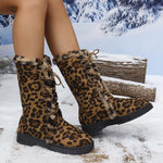 Women's Fashion Leopard Print Warm Snow Boots 24091690S