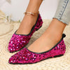 Women's Fashionable Sequined Slip-On Flats 07143243S