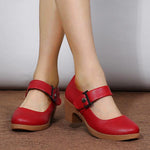 Women's Casual Thick Heel Velcro Dance Shoes 08766296S