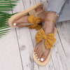 Women's Hemp Rope Bottom Bow Flip Flop Sandals 66700250S