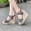 Women's Wedge Sandals with Soft Velvet-Like Finish 80325786C