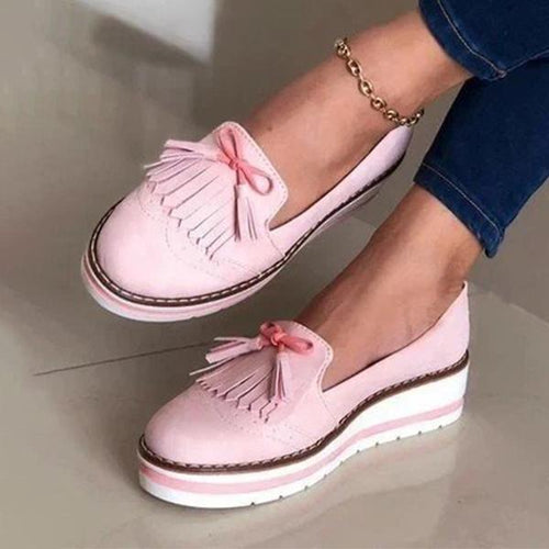 Women's Fashion Tassel Platform Casual Shoes 91279665C