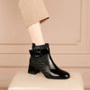 Women's Color-Block Chunky Heel Ankle Boots 57066656C