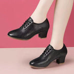 Women's Casual Lace-up Hollow Block Heel Shoes 47049552S