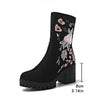 Women's Casual Embroidered Flower Mid-Calf Boots 12059334S