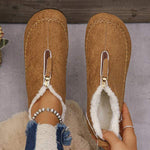 Women's Casual Solid Suede Vintage Snow Boots 53001811C