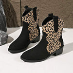 Women's Leopard Print Mid-Calf Martin Boots 22347136C