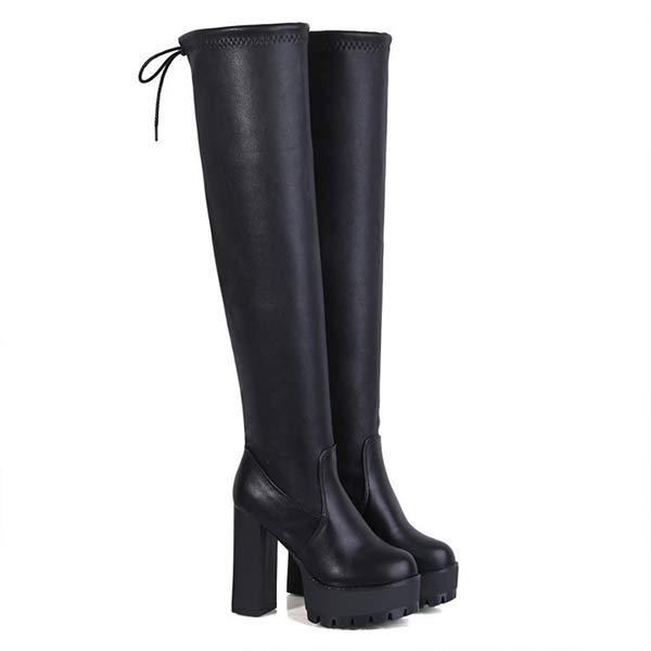 Women's Thick-Soled Elastic Over-The-Knee Boots 84766320C