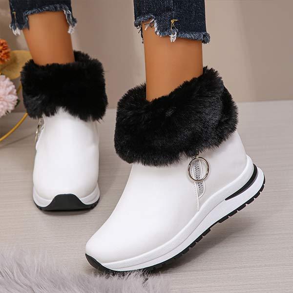 Women's Suede Short Fur-Lined Snow Boots 40178712C