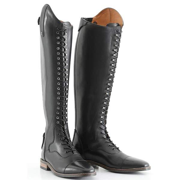 Women's Low-Heeled Front Lace-Up Tall Riding Boots 17814287C