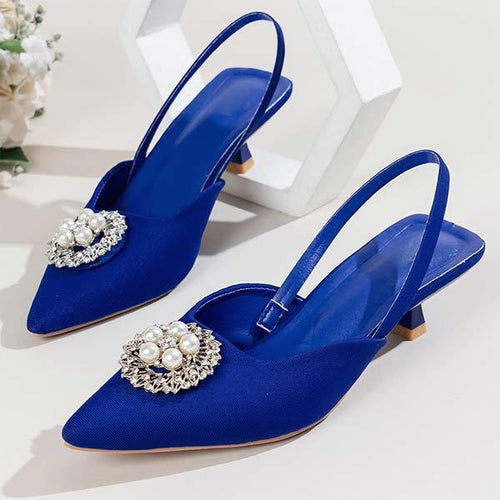 Women's Pointed-toe Rhinestone High Heel Sandals 77644214C