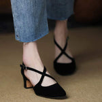 Women's Vintage Cross-Strap Mary Jane Sandals 08210706C