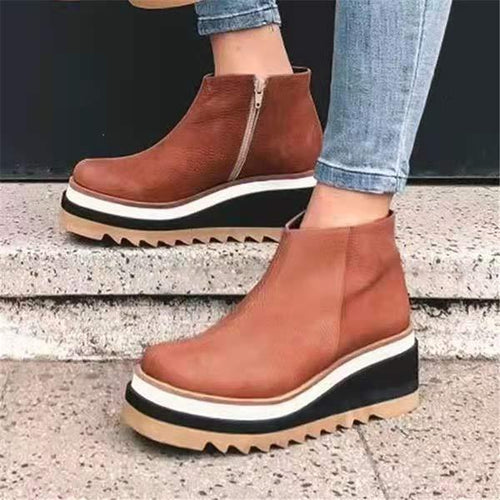 Women's Casual Round Toe Thick-Sole Ankle Boots 89437224C