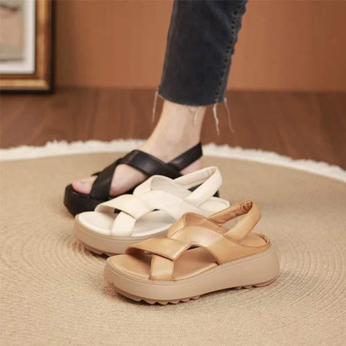 Women's Vintage Casual Cross Strap Roman Sandals 32404021C